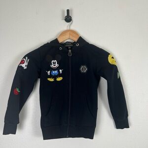 Philipp Plein Jacket Kids 5Y Black Hoodie Patches Limited Edition Collector Rare